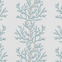 Galilea Sage - white curtain fabric with Green abstract print