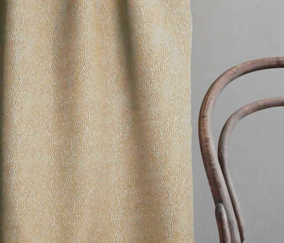 Erica Gold Ochra - Curtain fabric with Orange Yellow abstract print