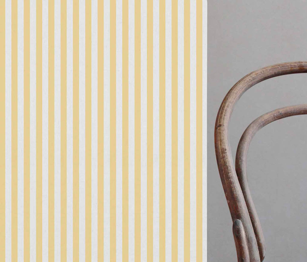Liliana Gold Rod-WHT - white striped yellow patterned fabric for curtains and blinds