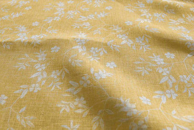 Merisa Gold Amber - Curtain fabric with Botanical Print