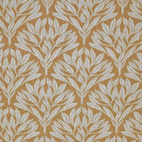 Birna Gold Ochra - Curtain fabric with Orange Yellow botanical print