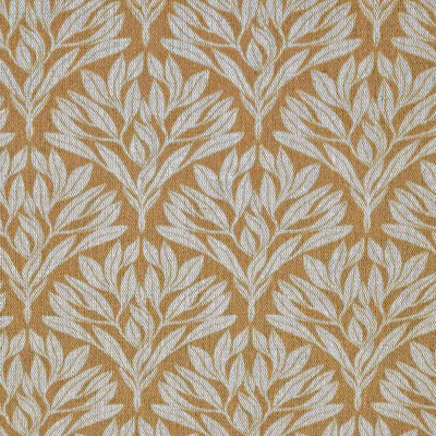 Birna Gold Ochra - Curtain fabric with Orange Yellow botanical print