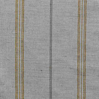 Elise Gold Ochra - Linen Cotton mix curtain fabric, Orange & Grey stripes