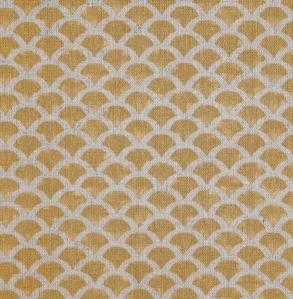 Erle Gold Ochra - Natural curtain fabric, Orange Yellow contemporary print