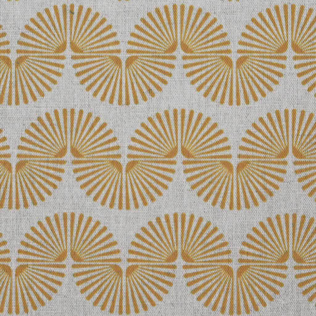 Ofira Gold Ochra - Curtain fabric with Yellow Orange abstract print