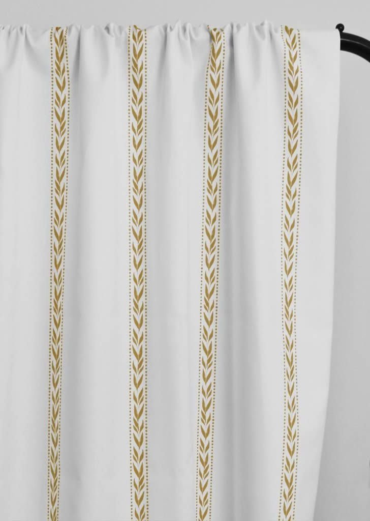 Helena Gold Rod - curtain fabric with Yellow striped print