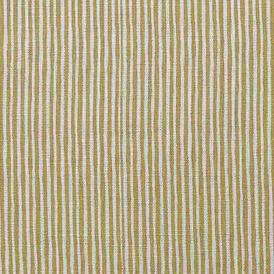 Maisa Gold Rod - Linen curtain fabric, Yellow stripes