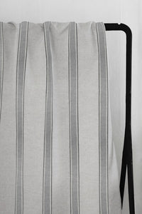 Bella Greige - Curtain fabric with Grey stripes