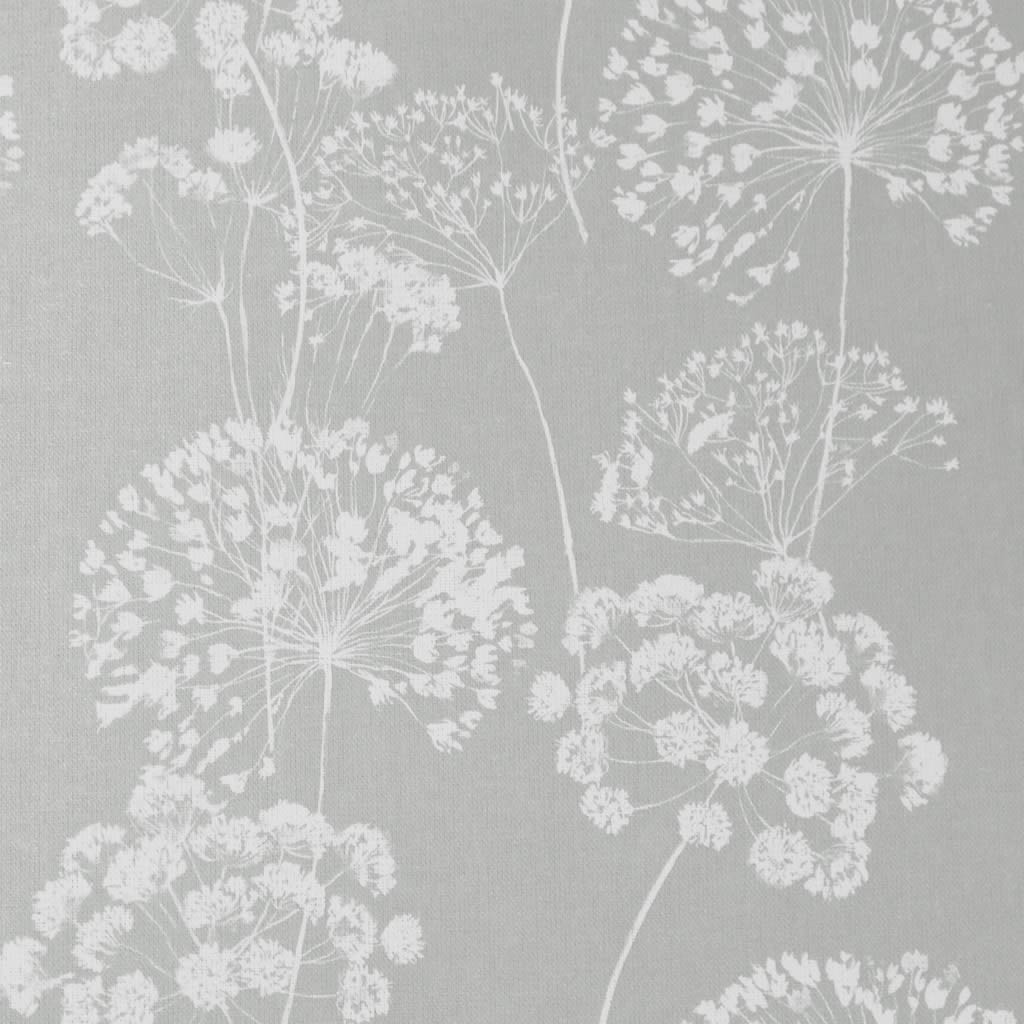 Erleen INV Greige Clay - Curtain fabric with Grey and  botanical print