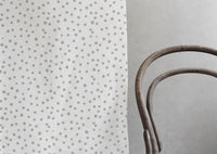 Dottie Greige-WHT - Dotted fabric with Grey spots, 100% Linen
