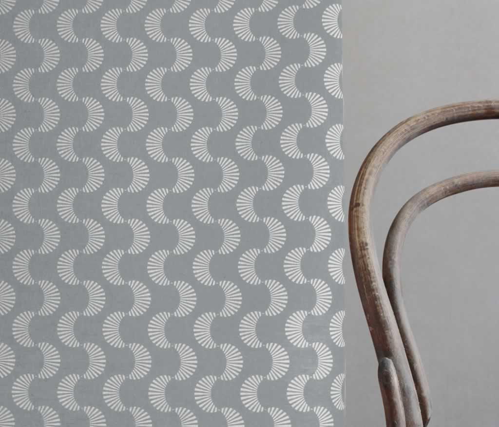 Naja Greige - Curtain fabric with Grey abstract print