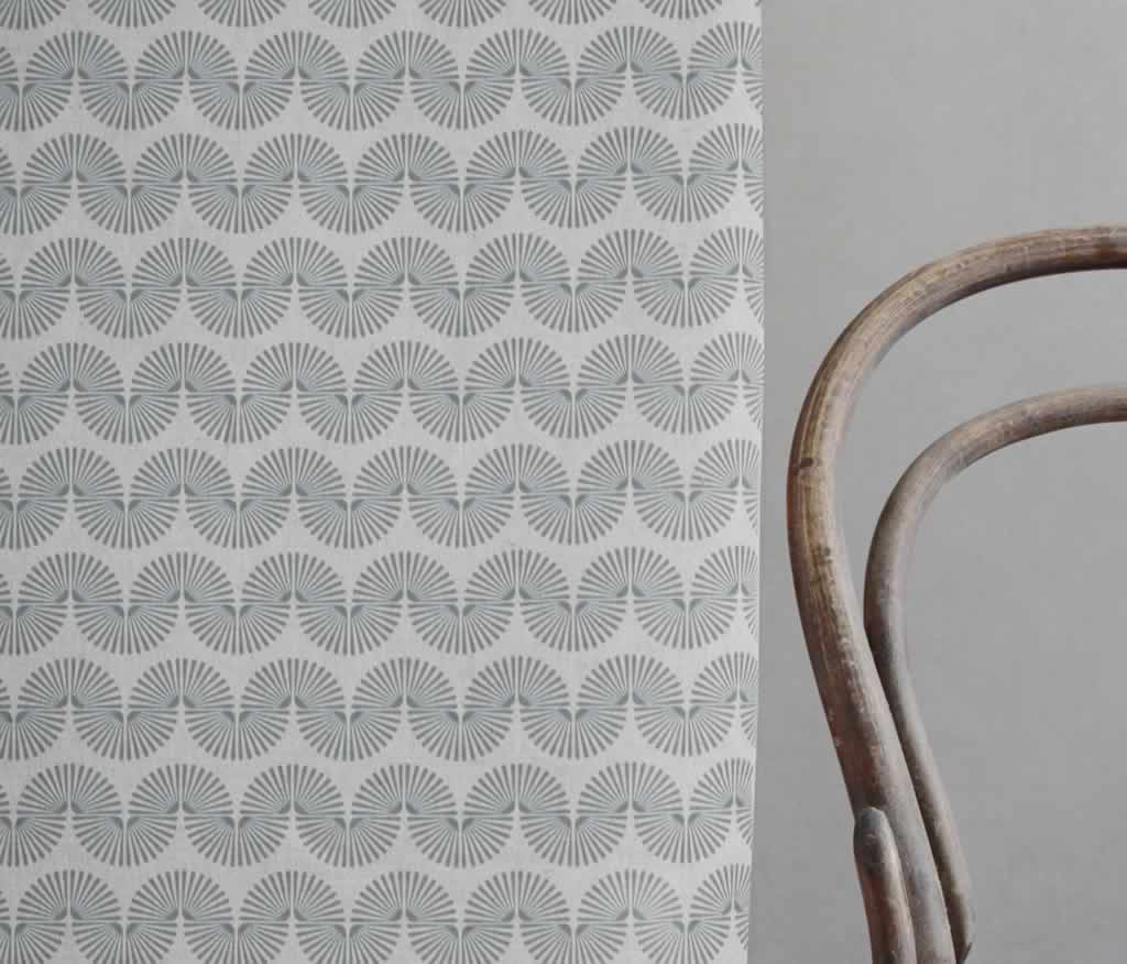 Ofira Greige - Curtain fabric with Grey abstract print