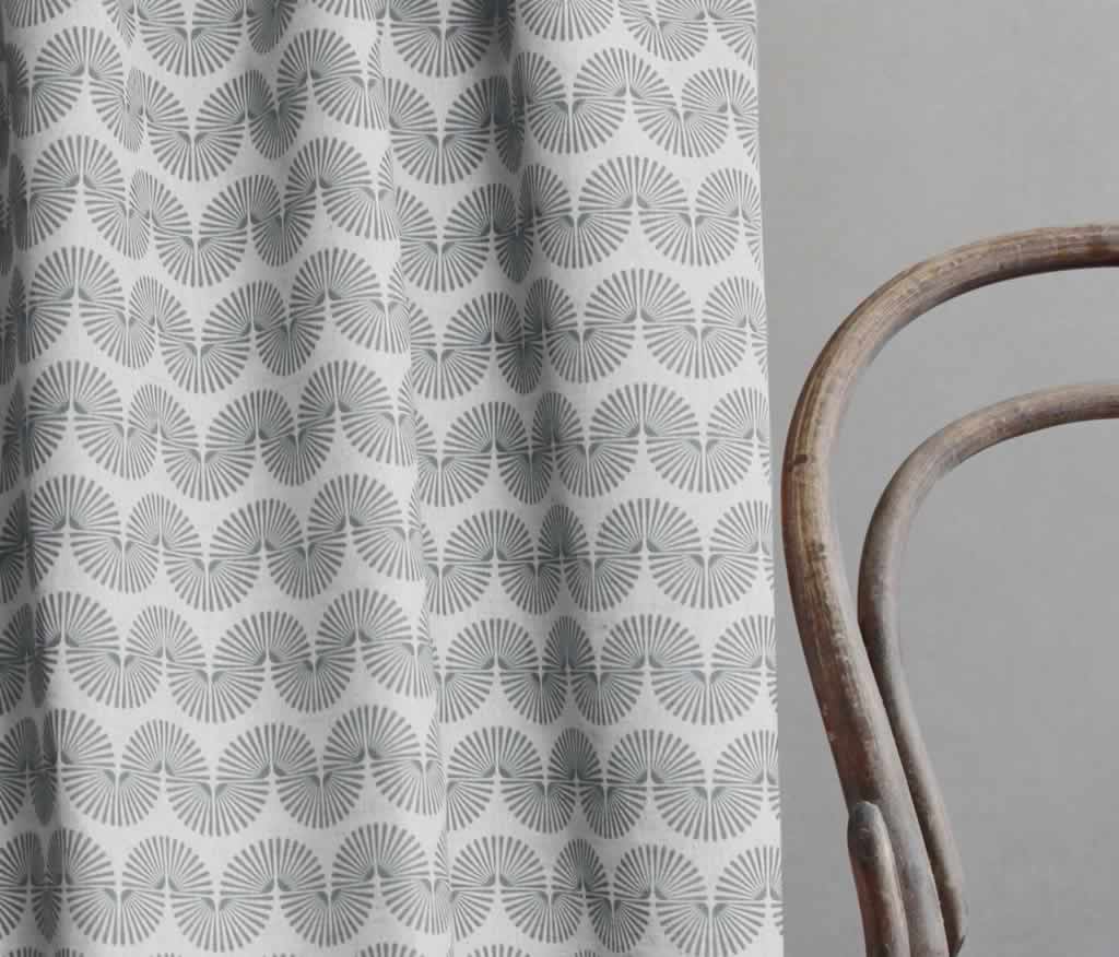 Ofira Greige - Curtain fabric with Grey abstract print
