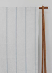 Rune Greige - vertical grey tone striped fabric.