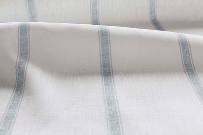 Rune Greige - vertical grey tone striped fabric.