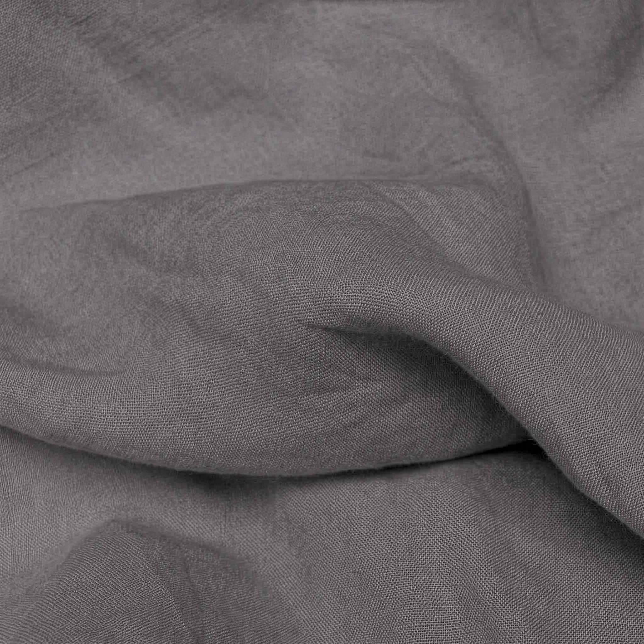 Grey Linen Fabric - close-up. Mariana Stone Grey by Ada & Ina