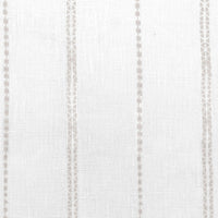 Inga Grey Sand - White fabric with Grey decorative stripes, 100% Linen