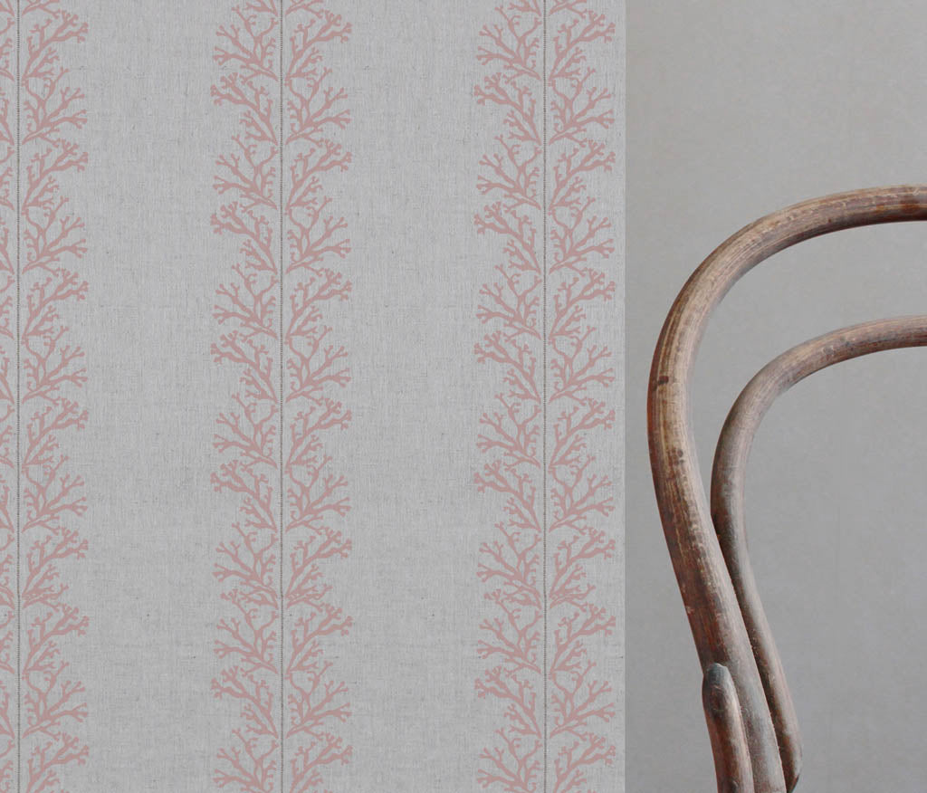 Hensley Dusty Pink - Curtain fabric with Pink abstract print