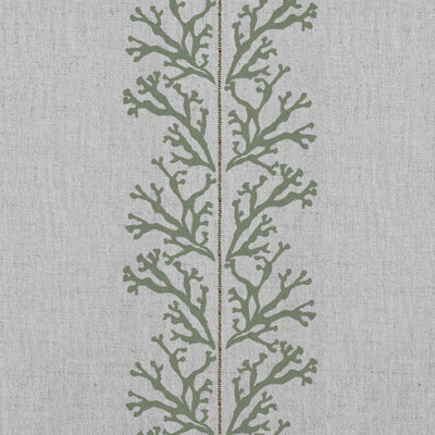 Hensley Khaki - Curtain fabric with Green abstract print