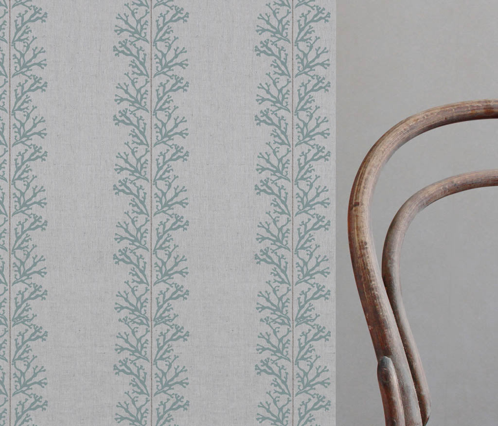 Hensley Sage - Curtain fabric with Green abstract print