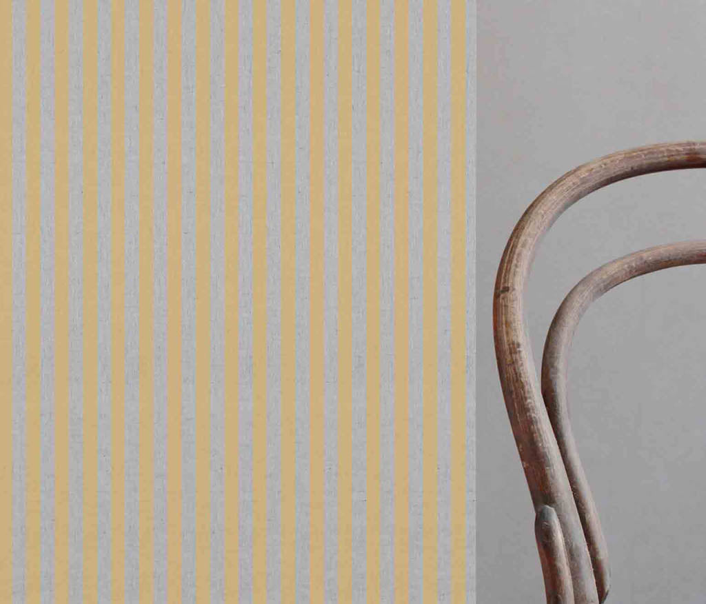 Liliana Honey-NAT - striped yellow patterned fabric for curtains and blinds