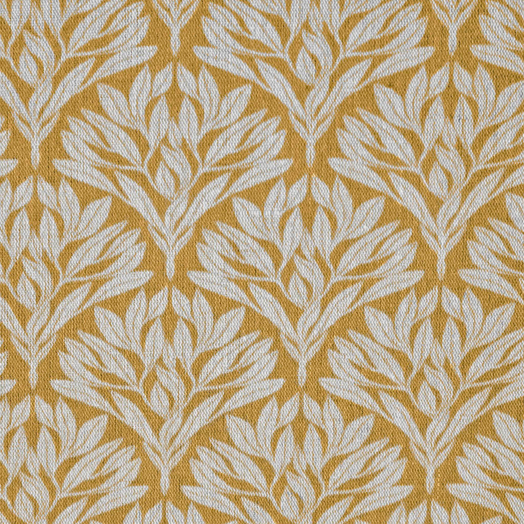 Birna Honey - Curtain fabric with Yellow botanical print