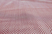 Hugo Crimson Red - Curtain fabric, abstract Red herringbone pattern