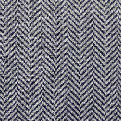 Hugo Deep Blue Curtain fabric, abstract blue herringbone pattern