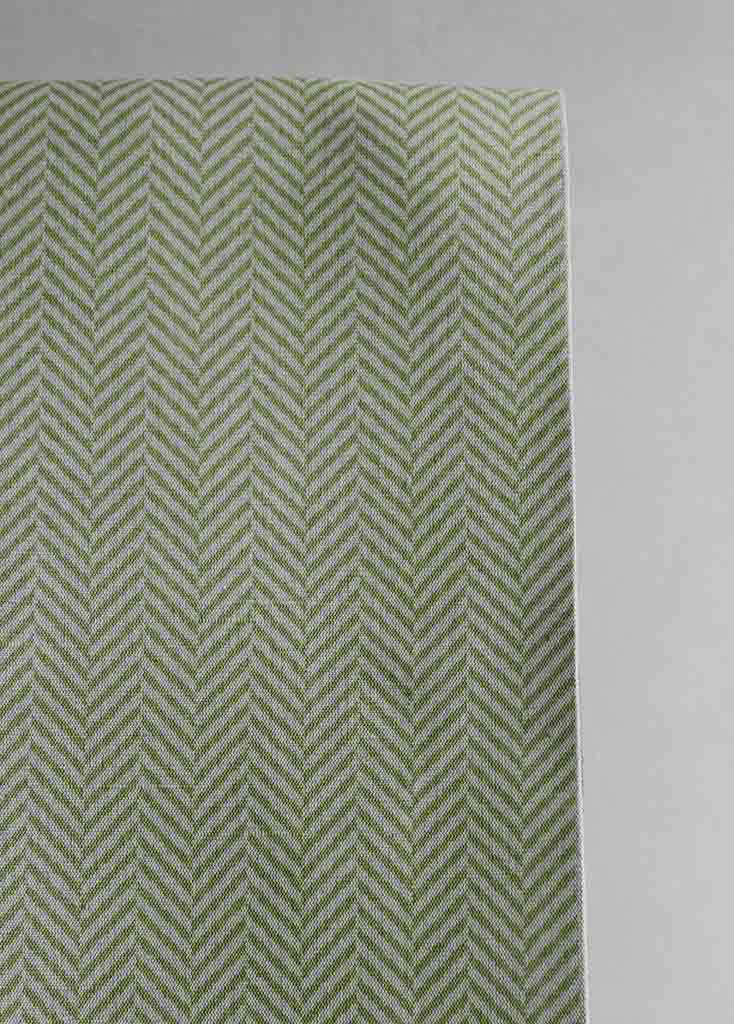 Hugo Khaki - Curtain fabric, abstract Green herringbone pattern