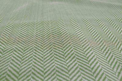 Hugo Parrot Green - Curtain fabric, abstract Green herringbone pattern