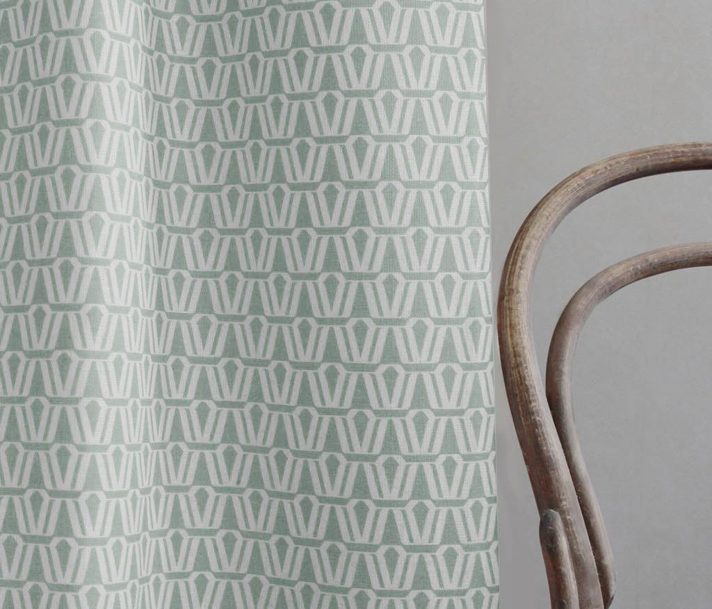 Ilva Dusty Pink - Fabric with Abstract sage green pattern