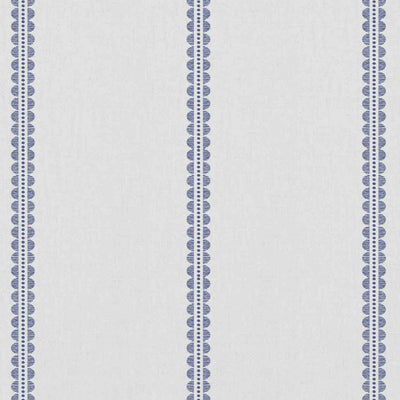 Imogen Ink - curtain fabric with Blue striped print