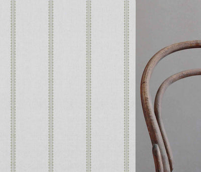 Imogen Moss - curtain fabric with Green striped print