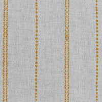 Inga-NAT Gold Ochra - Natural fabric with Yellow Orange decorative stripes, Linen Cotton mix