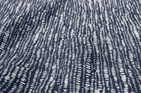 Dora-INV-WHT-Ink - White fabric with Blue Print Abstract Print, 100% Linen
