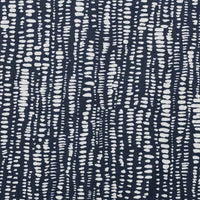 Dora-INV-WHT-Ink - White fabric with Blue Print Abstract Print, 100% Linen