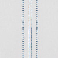 Reyna Ink-WHT - White fabric with Dotted Striped Dark Blue print