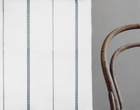 Berit Ink - curtain fabric with Dark Blue striped print