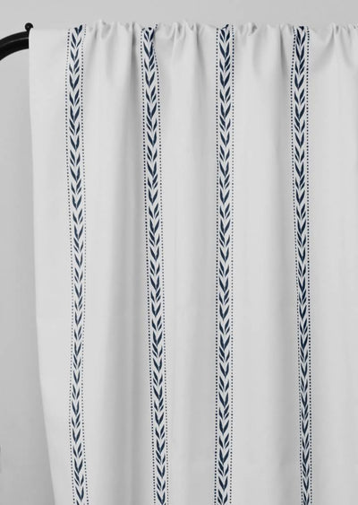 Helena Ink - curtain fabric with Dark Blue striped print