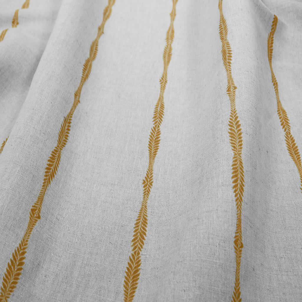 Irina Gold Ochra - Curtain fabric with Orange Yellow abstract print
