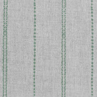 Inga-NAT Jade Mist - Natural fabric with Green decorative stripes, Linen Cotton mix