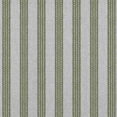 Evianne Khaki - Natural curtain fabric with Green Striped print