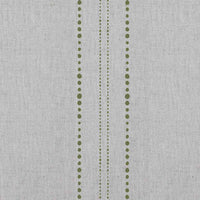 Reyna Khaki - Natural fabric with Dotted Striped Green print