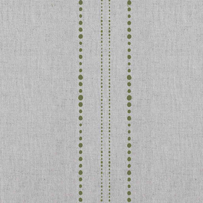 Reyna Khaki - Natural fabric with Dotted Striped Green print