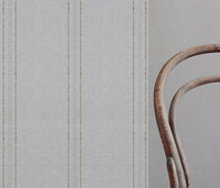 Reyna Khaki - Natural fabric with Dotted Striped Green print
