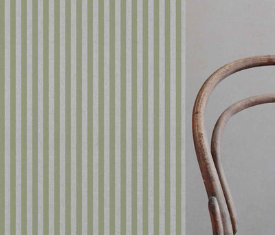 Liliana Khaki-NAT - striped green patterned fabric for curtains and blinds