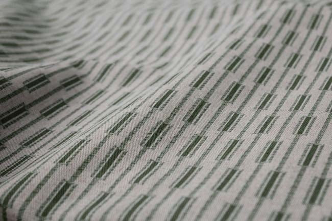 Millie Khaki- Fabric for curtains printed with Green print