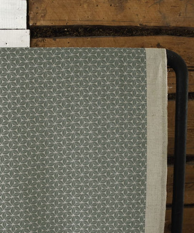 Saana Khaki - Curtain fabric, abstract Green geometric pattern