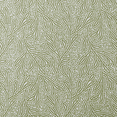 Alma Khaki Linen Fabric- Curtain fabric with Green botanical print