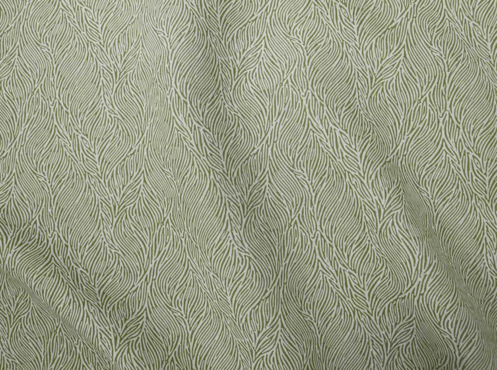 Erica Khaki - Curtain fabric with Green abstract print